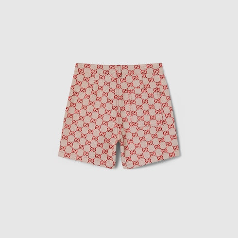 Children's GG canvas shorts - red