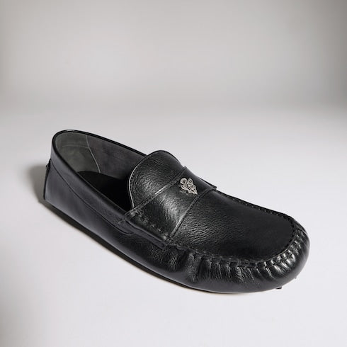 Men's driver with Gucci crest - black leather