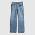 Flared denim pants with Horsebit - light blue