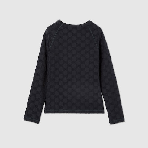 Children's GG terrycloth T-shirt - dark blue