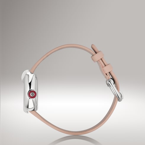 Gucci Horsebit watch, 27x23mm - beige pink leather