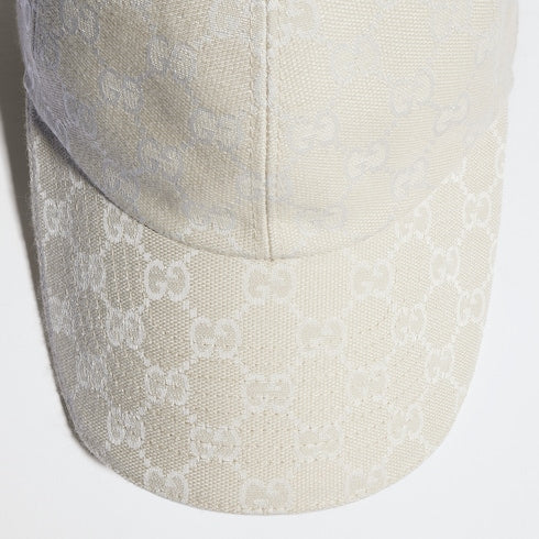 GG cotton canvas baseball hat - ivory