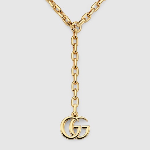GG Marmont pendant chain necklace - gold-toned brass and aluminium