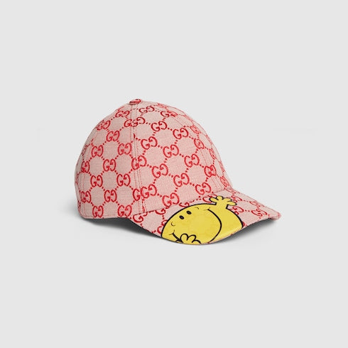 Children's GG canvas baseball cap - beige and red