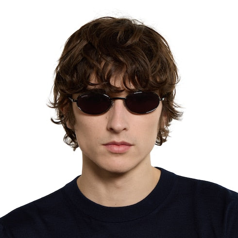 Oval frame sunglasses - dark ruthenium