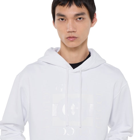 Cotton jersey sweatshirt with print - white