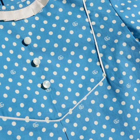 Baby printed cotton dress - blue
