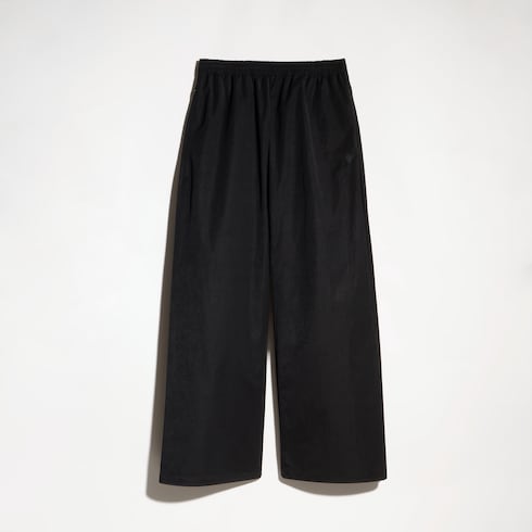 Soft technical twill leisure pants - black