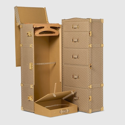 L'Archetipo hard-sided trunk - sand and brown GG canvas