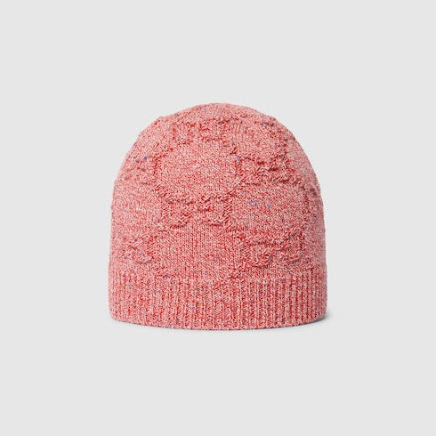 Baby GG cotton jacquard hat - red