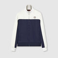 Technical jersey zip jacket - blue and white