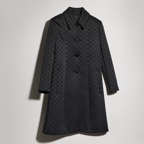 GG viscose jacquard coat - black