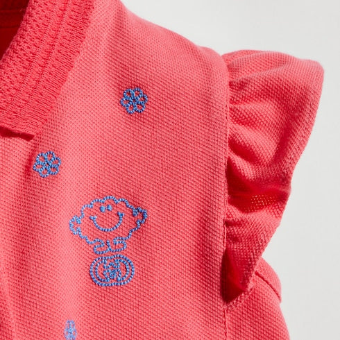 Baby cotton piquet dress - pink
