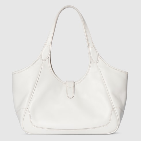 Mercato small tote bag - white leather