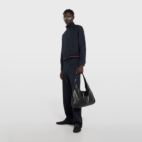 Cotton twill zip jacket with Web - dark blue