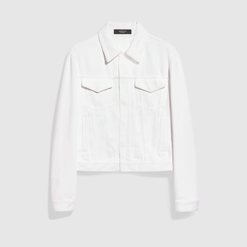 cotton denim jacket - white
