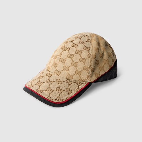 GG cotton canvas baseball hat - sand and black