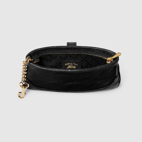 Gucci Jackie zip key pouch - black leather