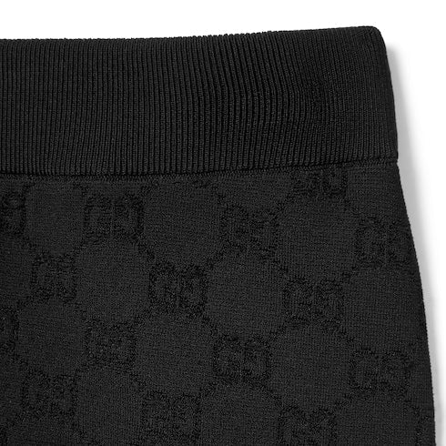 Elastic GG jacquard leggings - black