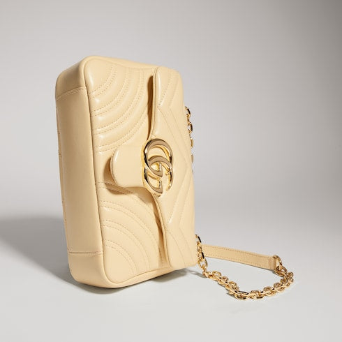 GG Marmont small shoulder bag - light yellow leather