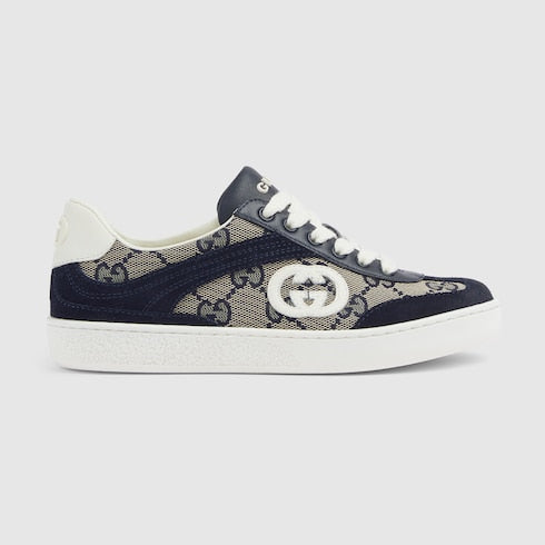 Children's G74 sneaker - beige and blue GG canvas