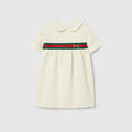 Baby cotton dress with Horsebit - white