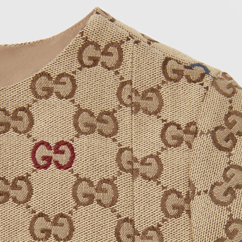 Baby GG canvas dress - beige and brown