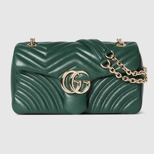 GG Marmont medium shoulder bag - green leather