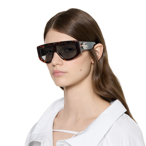 Rectangular frame sunglasses - dark brown tortoiseshell