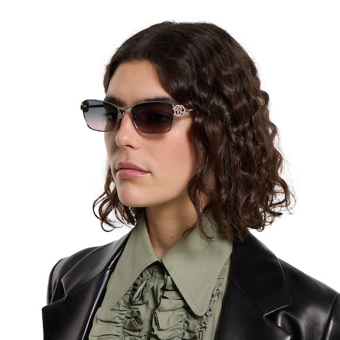 Rectangular frame sunglasses - silver
