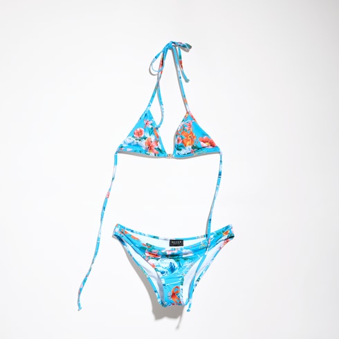 Printed stretch jersey bikini - multicolor