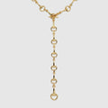 Horsebit lariat necklace - gold-toned brass