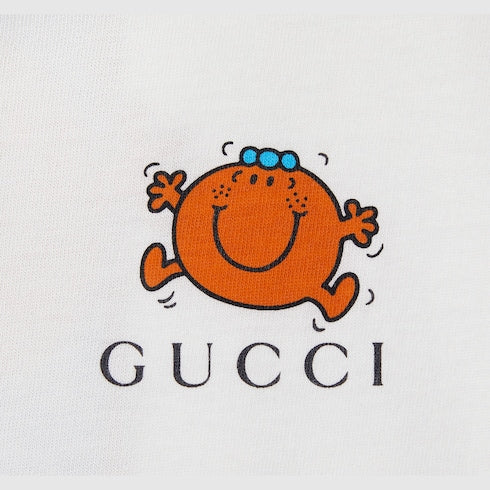 Baby cotton T-shirt with print - white