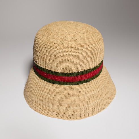 Woven fabric hat with Web - light beige