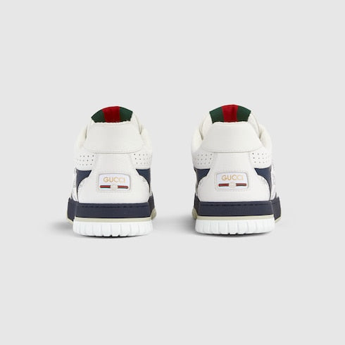 Men's Gucci Re-Web sneaker - white and blue GG leather