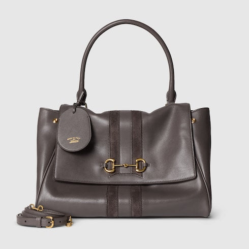 Paparazzo medium top handle bag - dark grey leather