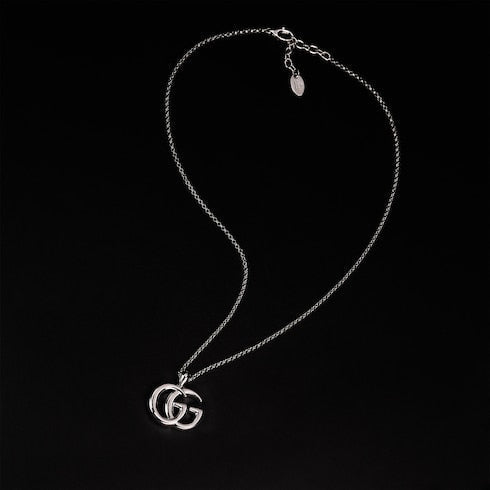 GG Marmont pendant necklace - palladium-toned brass