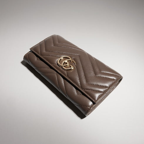 GG Marmont continental wallet - dark taupe leather