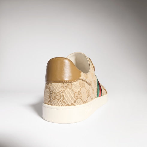 Men's Stretch low-top sneaker - sand and brown GG canvas