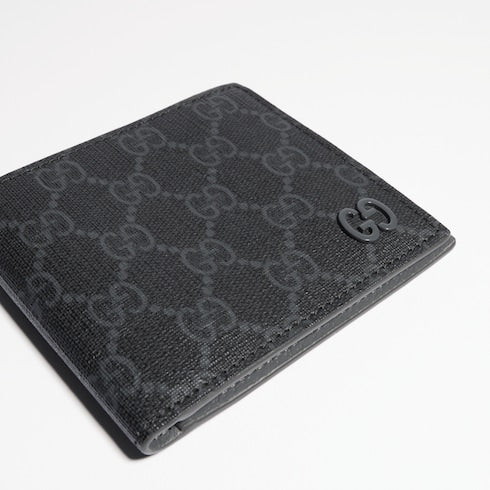 Grey interior GG bi-fold wallet - black GG Supreme