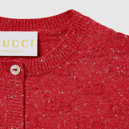 Baby GG cotton cardigan - red