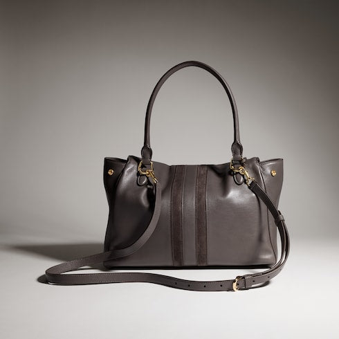 Paparazzo medium top handle bag - dark grey leather