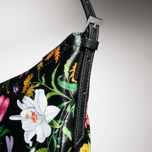 Lady Lunetta small shoulder bag - black and multicolor canvas