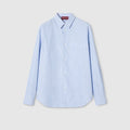 Striped cotton poplin shirt - light blue