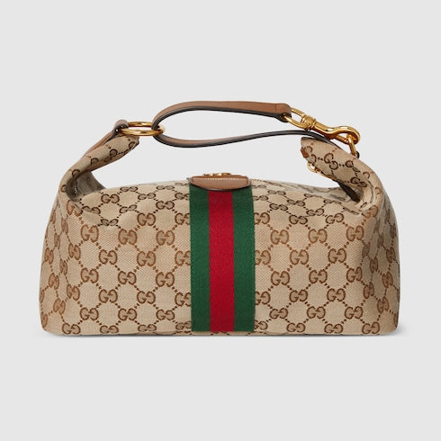 Gucci Vanity medium top handle bag - beige and brown GG canvas