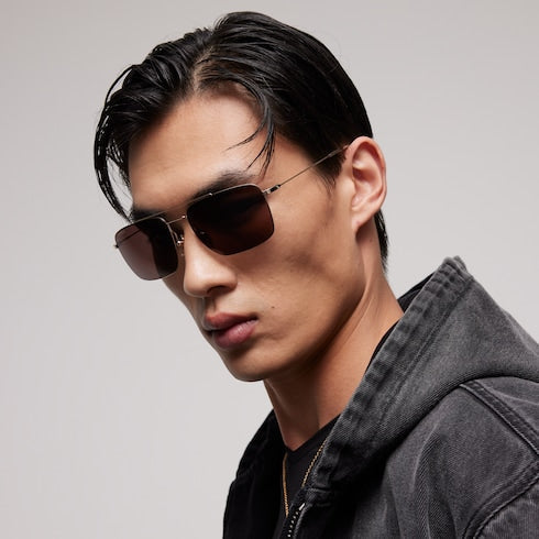 Specialized-fit navigator sunglasses - gold-toned