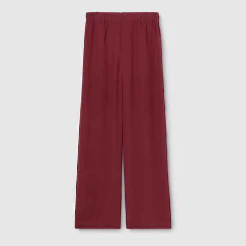 Silk crêpe de chine pants - bordeaux