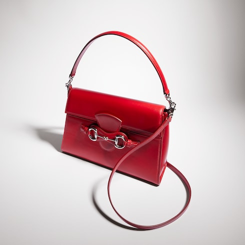 Horsebit Duomo medium top handle bag - red leather