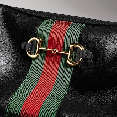 Gucci Horsebit Web small camera bag - black leather