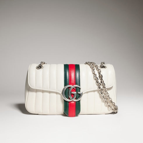 Jetset GG Marmont medium shoulder bag - white leather